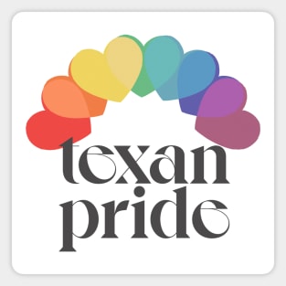 Texan Pride / Rainbow Hearts Aesthetic Design Magnet